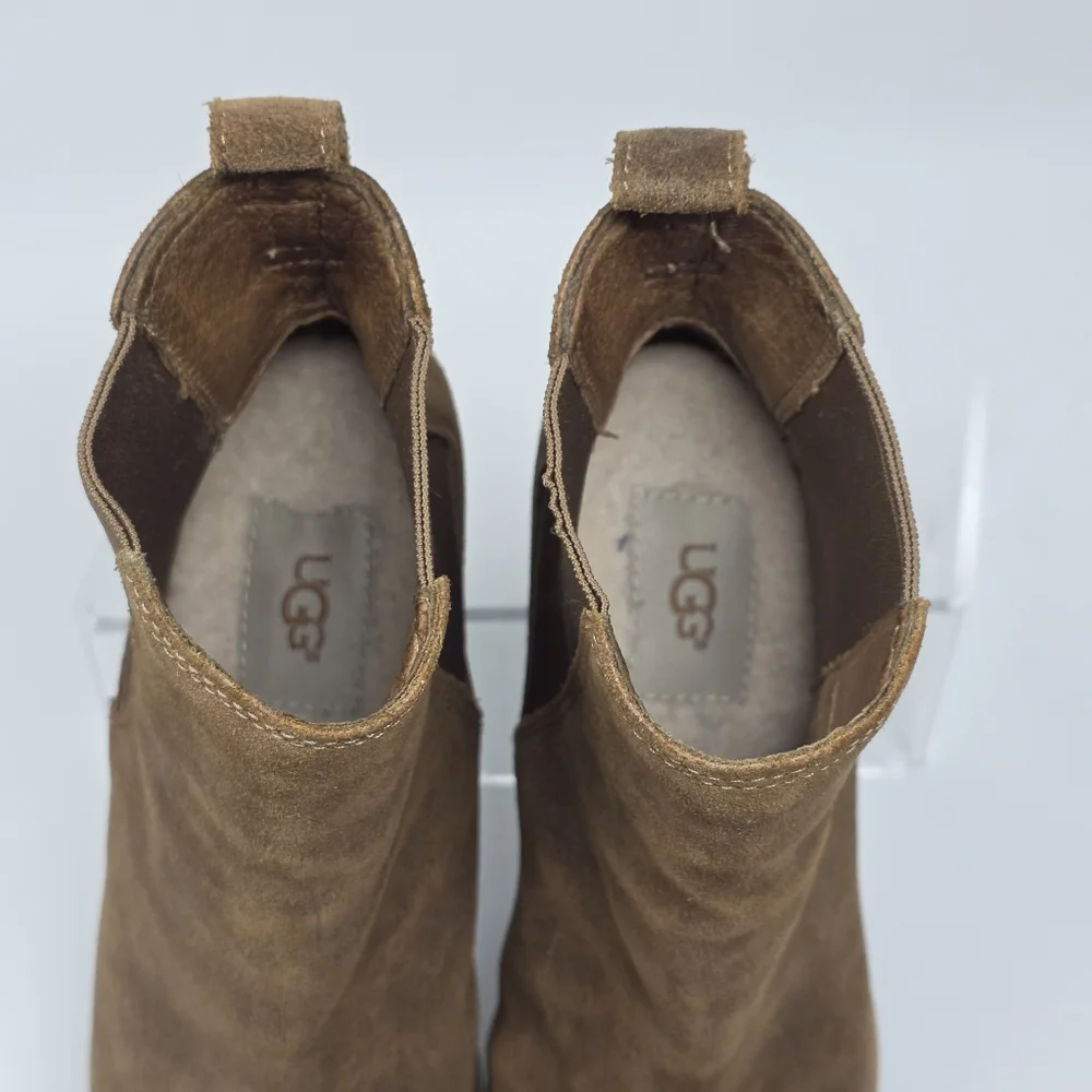 UGG  Pax Hidden Wedge  Boots Women's Size 7.5 Suede Brown Waterproof 1095136 - Picture 9 of 12